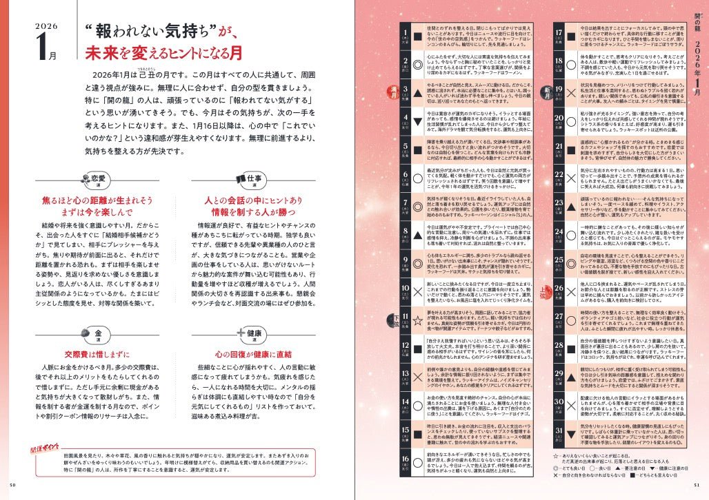 【書籍】Love Me Doの月と龍が導く 守護龍占術 2026 大全(M1920)