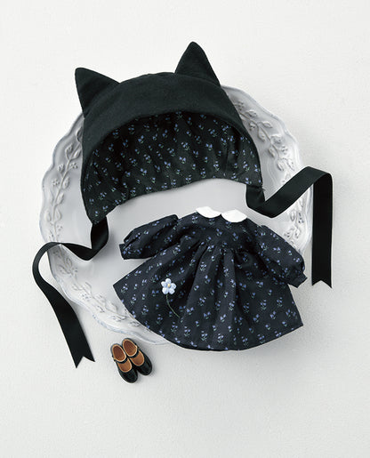 【材料キット】《黒いワンピース》「くらはしれいの夢みるドール服」掲載（kit-0067)