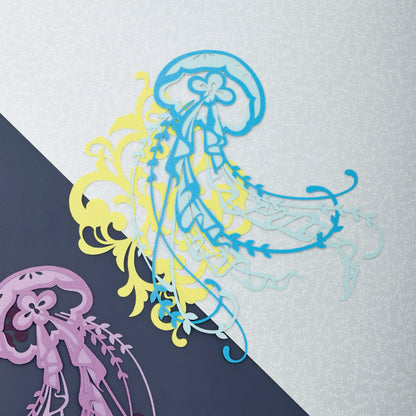 【切り絵キット】《ゆらゆら漂う クラゲ》 Design 祐琴/yuko（kit-0098)