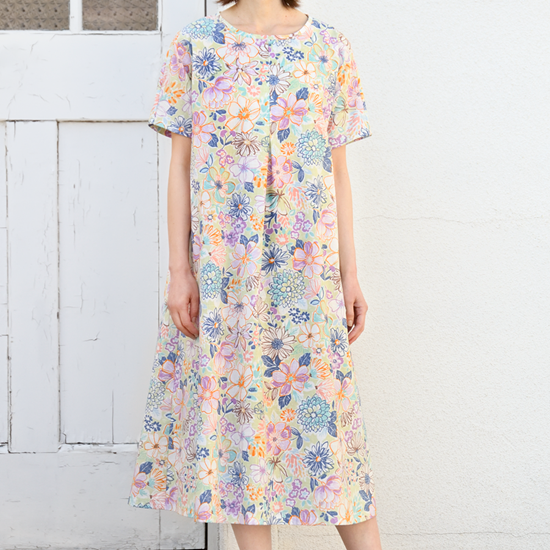 【型紙】高橋恵美子デザイン 手ぬいの前後タックのワンピース（EC-0011）