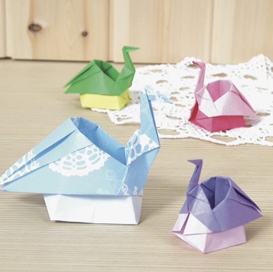 【DL折り紙】鶴のBOXの折り方