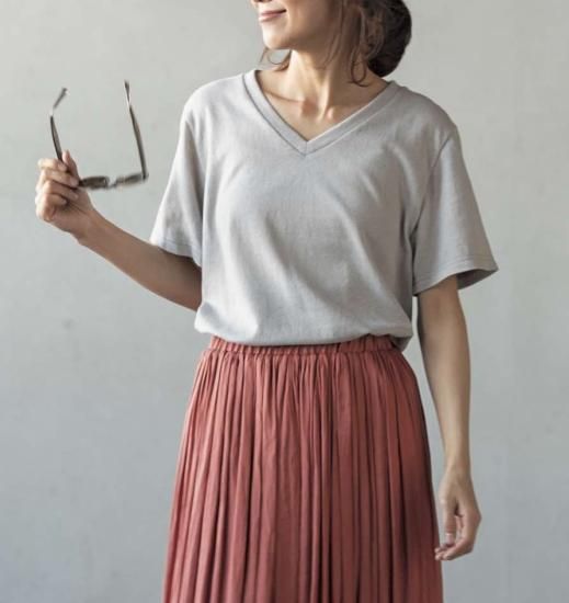【型紙/レシピなし】VネックTシャツ（LBS4790-02）