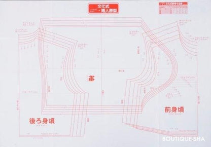 【型紙】実物大の婦人原型（文化式・ドレメ式）１枚と製図の引き方ハンドブック２ レベルUP編セット(kit-0003)