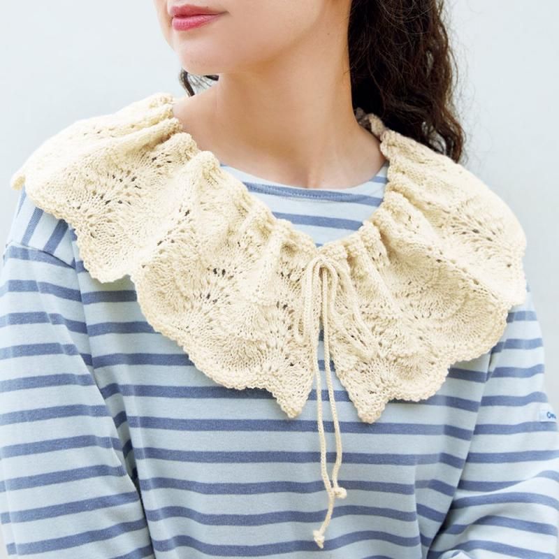 【DL編み物】まっすぐ編みのつけ衿 Design by 川路ゆみこ(DLknit0030)