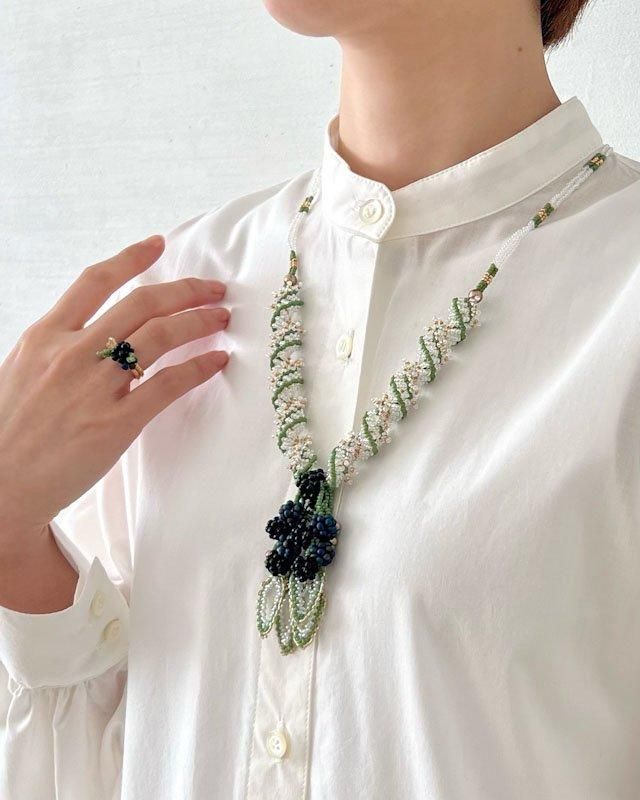 【ビーズキット】ブラックベリーネックレス＆リング design 荒木晴美／Harumi Araki_（kit-0012)