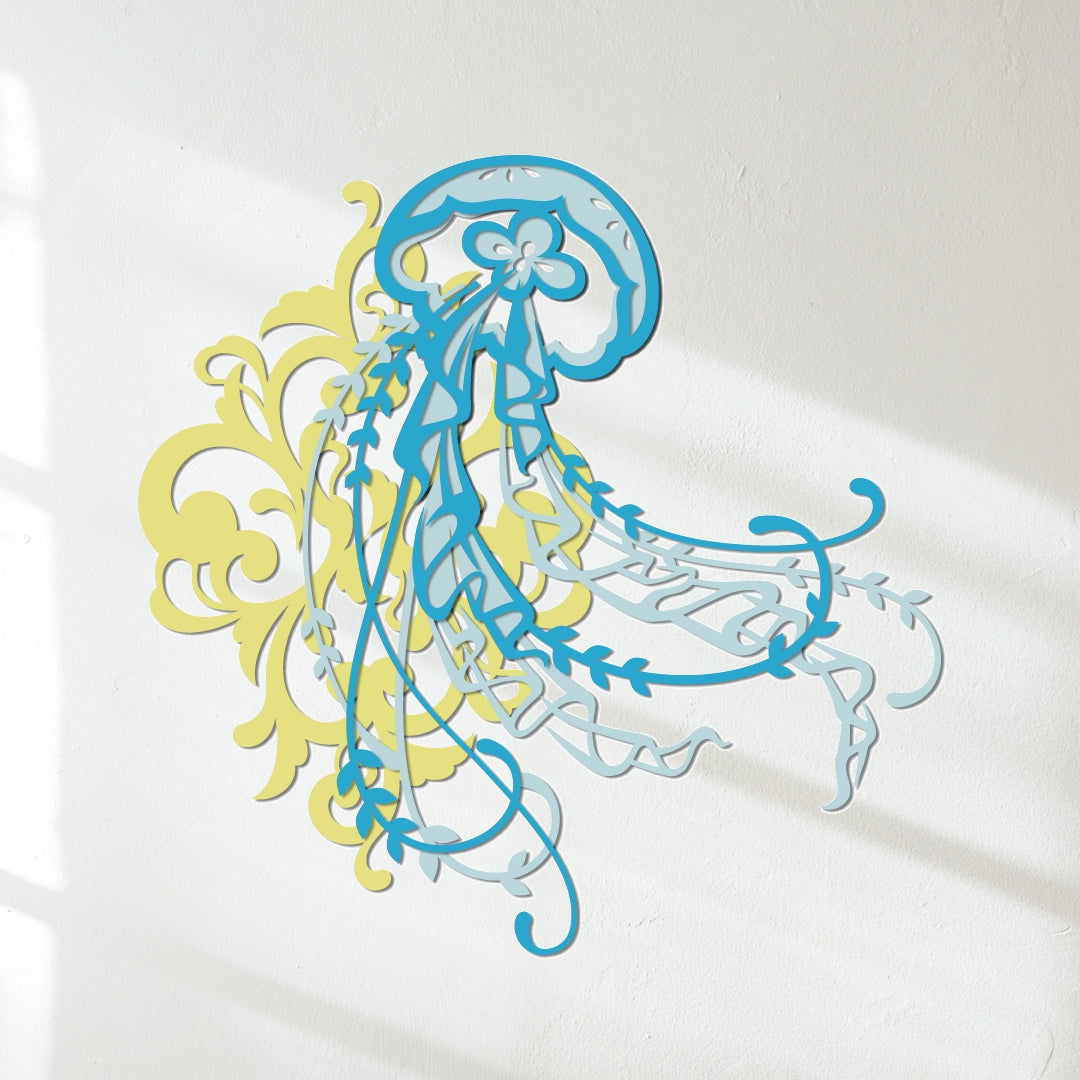 【切り絵キット】《ゆらゆら漂う クラゲ》 Design 祐琴/yuko（kit-0098)