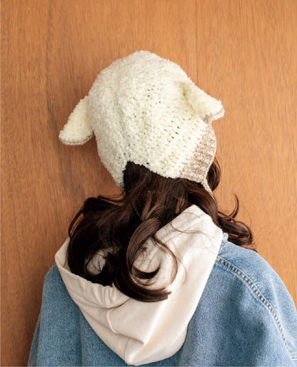 【DL 編み物】ひつじのボンネット（DLknit0042）