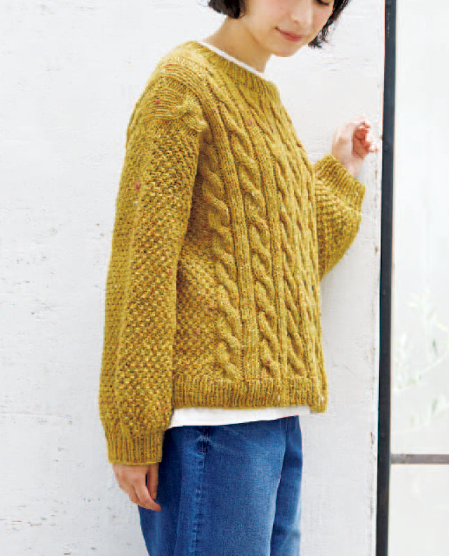 【DL 編み物】ケーブル模様のプル（DLknit0046）
