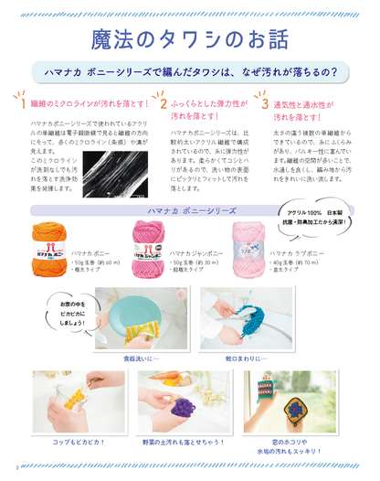 手軽に編めてラクラクお掃除！魔法のタワシ(S4835)