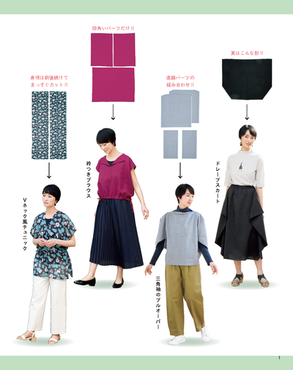 【書籍】高橋恵美子のまっすぐ手ぬいでかんたんに作る服(S8628)