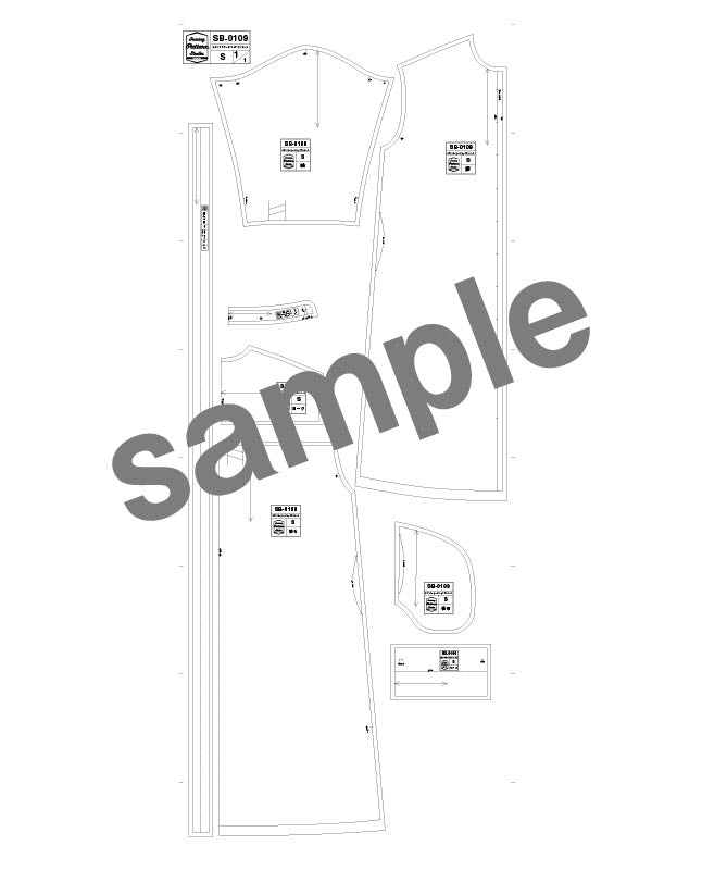 【型紙】スタンドカラーのシャツワンピース　（SB-0109）